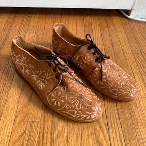 Floral Leather Oxfords